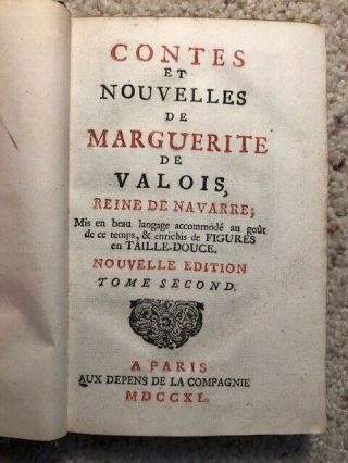 Contes Et Nouvelles De Marguerite De Navarre 1740 Nouvelle Edition Volume 2