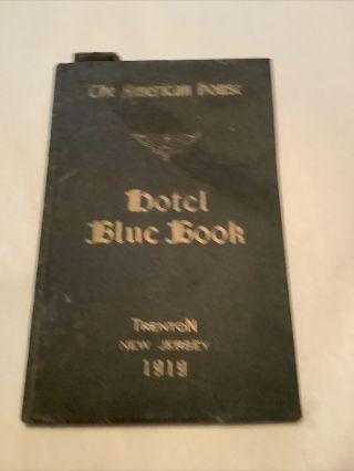 Antique 1919 Hotel Blue Book Tourist Guide The American House Trenton Nj Taxicab