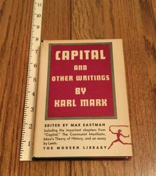 Capital And Other Writings 1st Ed 1932 Karl Marx & Ed Max Eastman Hc\dj Vintage