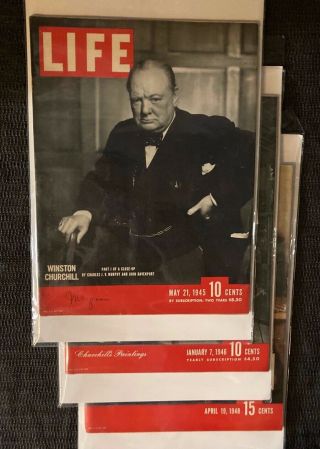 Winston Churchill Life Magazines: May 21,  1945,  Jan.  7,  1946,  Apr.  19,  1948