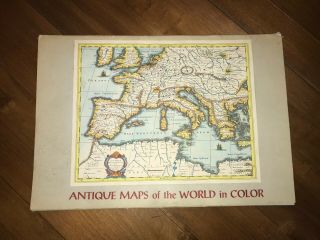 Antique Maps Of The World In Color Sterling Publishing 1960 Portfolio 32 Maps