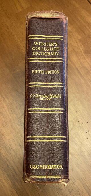 Vintage Webster ' s Collegiate Dictionary 5th Edition 1942 2