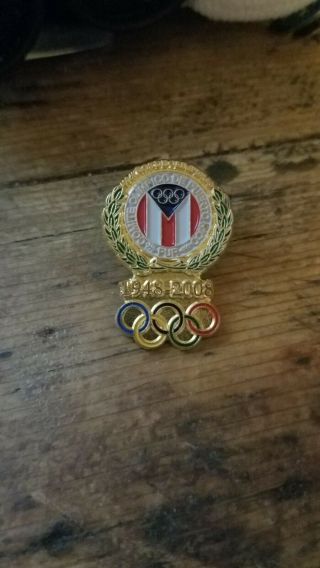 Puerto Rico Olympic Team Pin 60th Anniversary Rare