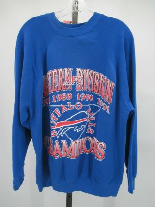 H0083 Vtg 80s 90s Buffalo Bills Champions Nfl - Football Pull - Over Sweater
