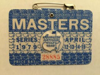 1979 Masters Golf Tournament Badge Fuzzy Zoeller Winner Ticket Augusta National