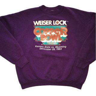 Vintage 1993 Kansas State Wildcats Copper Bowl Rare Crewneck Sweatshirt Size Xl