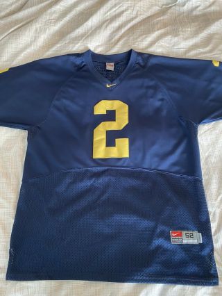 Nike Size 52 Xl Charles Woodson 2 Michigan Wolverines College Jersey Blue