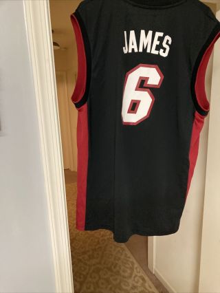 Adidas LeBron James Miami Heat Black jersey Size Large 3