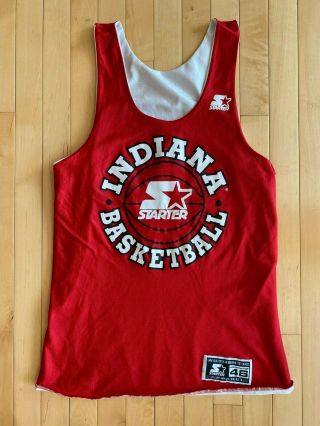 Vintage Starter Indiana Hoosiers Reversible Practice Basketball Jersey Sz 46 M