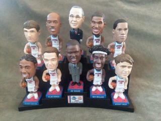 2004 Detroit Pistons Burger King Bobblehead Complete Set Of 10 W/ Stand