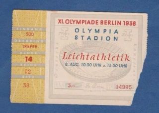 Orig.  Ticket Olympic Games Berlin 1936 - Athletics 08.  08.  With Finals Rarity
