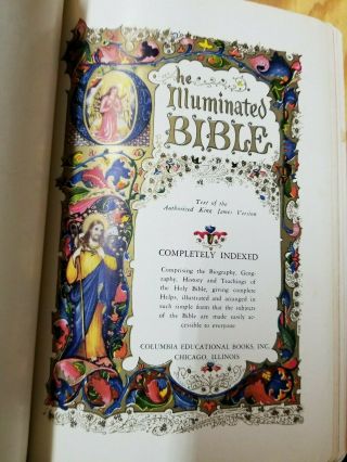 The Illuminated Bible Holy King James Leather Completely Indexed 1941