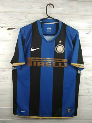 Inter Milan Jersey Medium 2008 2009 Home Shirt 287408 - 490 Football Nike