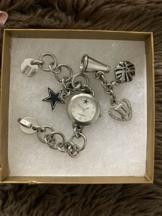 Vintage Fossil Nfl Dallas Cowboys Charm Watch