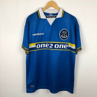 Vintage Everton 1997 1999 Home Football Shirt Soccer Jersey Umbro One2one Sz L