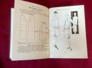 Antique 1929 Pattern Making Dressmaking Book,  Art Deco Lady Fashion Dress,  Rare