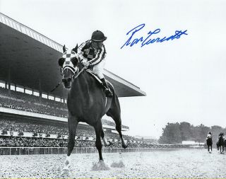 Secretariat 1973 Belmont Stakes Remote 8 " X 10 " Photo Signed Ron Turcotte