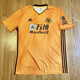 Wolverhampton Adidas 2019 - 2020 Home Soccer Football Jersey Mens Large Wolves
