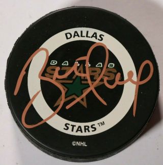 Brett Hull Dallas Stars Signed Autographed Game Puck Nhl Hockey Auto