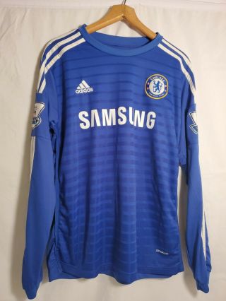 Adidas Climacool Chelsea Fc Samsung Long Sleeve Soccer Jersey Sz M Hazard 10 Blu