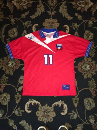 Chile 1997/1998 Home Football Shirt Jersey 11 Salas Reebok Size M Adult