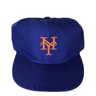 Vintage 80s 90s York Mets Mlb American Needle Plain Logo Snapback Hat Cap Og