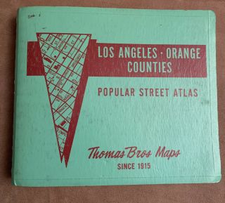 1975 Popular Street Atlas Orange & Los Angeles County Thomas Brothers Map