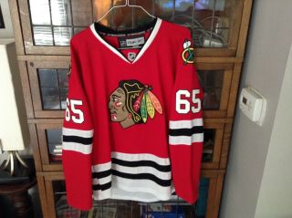 Andrew Shaw 65 Chicago Blackhawks Sewn Red Rbk Ccm Center Ice Jersey Sz 48 (l)