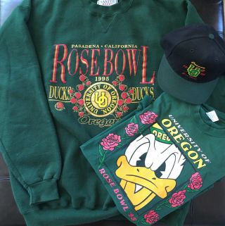 1995 Oregon Ducks Vintage Rose Bowl Hat,  T Shirt,  Sweatshirt