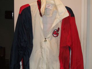 Collectors Item Cleveland Indians " Chief Wahoo " Lightweight Jacket Size Lg