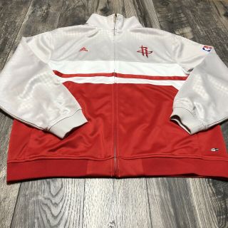 Adidas Nba Houston Rockets Track Top Full Zip Jacket Warm Up Size Large