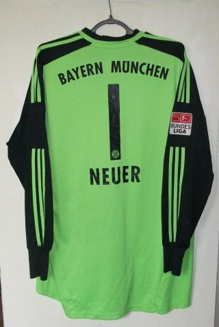Bayern Munich Goalkeeper Football Shirt Jersey 2012 - 2013 Adidas 1 Neuer 2xl