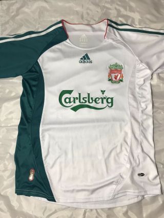 2006/2007 Liverpool Fc Third Jersey Medium Green/white Adidas