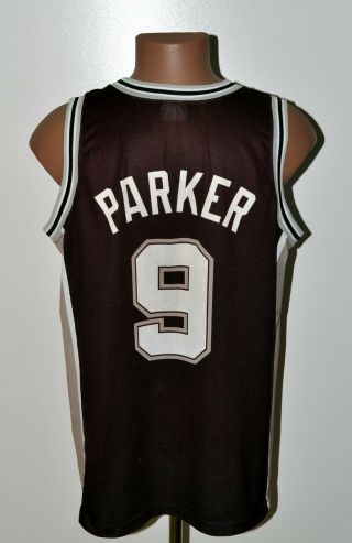 Nba San Antonio Spurs Basketball Shirt Jersey 9 Parker Champion Size L Adult