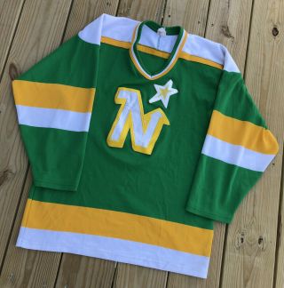 Vintage 80s Minnesota North Stars Green Nhl Hockey Jersey Mens Small S Ccm Maska