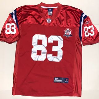 Wes Welker 83 England Patriots Sewn Reebok Red Throwback Jersey Size 48