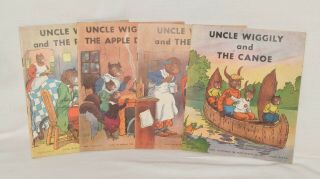 4 Vintage 1939 Uncle Wiggily Story Books By Howard R.  Garis,  George Carlson
