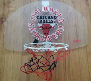 Nba Chicago Bulls Mini Basketball Hoop,  Backboard And Net 1991 World Champions