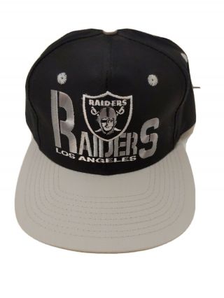 Vintage La Raiders Cap Hat Black Snapback Eastport Los Angeles Team Nfl Football