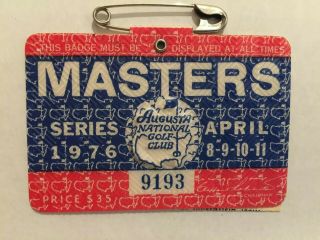 1976 Masters Golf Tournament Badge Raymond Floyd Winner Ticket Augusta National