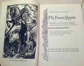 The Coronation Edition Of The Faerie Queen Edmund Spenser Heritage Press 1953