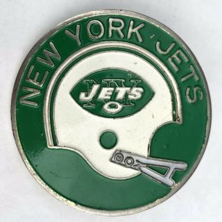 Vintage 1971 York Jets Metal Belt Buckle Nfl Properties Hj Orbit Football