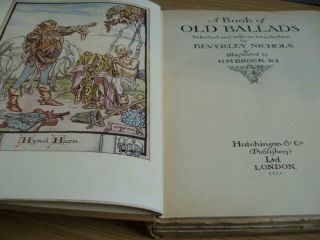 A Book Of Old Ballads Beverley Nichols Illustrated H.  M.  Brock.  1st Ed.  1934