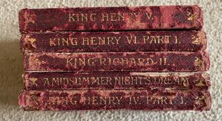 Set Of 5 Antique Books The Temple Shakespeare (j M Dent And Co. ) From 1895