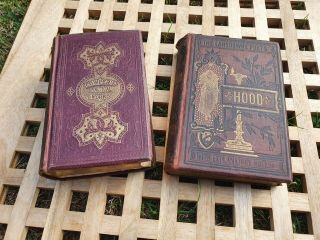 Antique Cowpers Poetical And Hood Lansdowne.  Both Illustrated.  Late 1800 