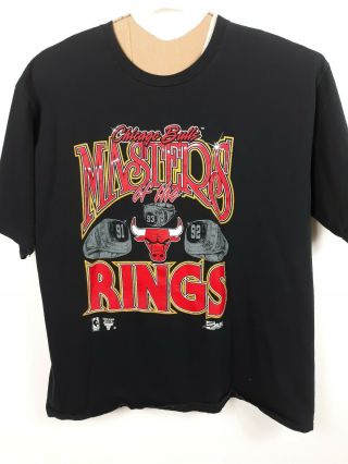 Vintage Chicago Bulls Masters Of The Rings Single Stitch Mens Shirt Xl Size