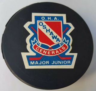 OSHAWA GENERALS MAJOR JUNIOR CMJHL OHA OFFICIAL GAME PUCK CANADA HOCKEY GEM 3