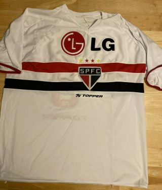 Spfc São Paolo Fc Lg Jersey 9 Topper Embroidered Mens L Large