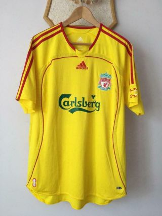Fc Liverpool 2006 2007 Yellow Away Football Soccer Shirt Jersey Adidas Carlsberg