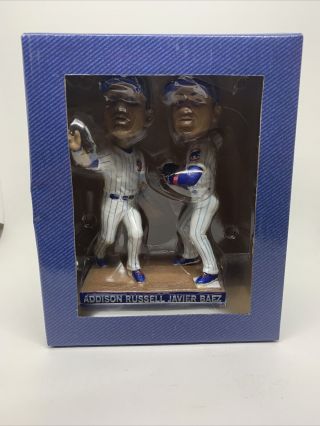 Chicago Cubs Addison Russell Javier Baez Turning Two Bobblehead 7/25/17 Nib